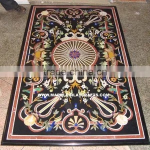 Rectangular Marble Inlay Dining Table Top thumbnail-1