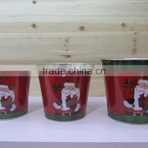 Christmas Metal Ice Bucket / Gift Tin Bucket / Metal Beer Bucket thumbnail-1