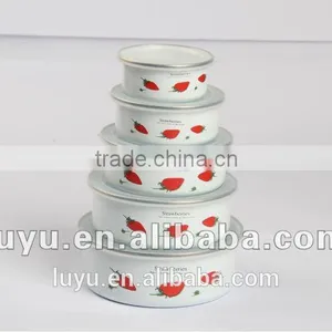 Special Decor Enamel Storage Bowl Set With Round Bottom thumbnail-1