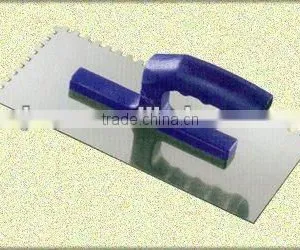 Plastic Handle Stainless Steel Notched Plastering Trowel thumbnail-1