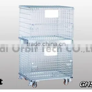 Service Supplies Folding Stackable Container Wire Mesh Basket Warehouse Cage thumbnail-4