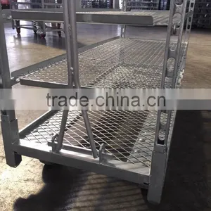 Net Mesh Flower Cart Metal Mesh Trolley With 8 Shelves thumbnail-6