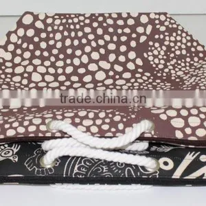 Twisted Rope Handle Nature Print Bag - From India - Made From Laminated Canvas thumbnail-5