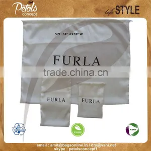 Satin Drawstring Bags With Logo Screen Print thumbnail-1