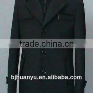 Men Spring and Autumn Thick Black Wool Blended Jacket 2014 thumbnail-1