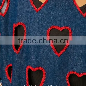 100% Cotton Lady Denim Fashionable T-shirt Cutting Patterns thumbnail-5