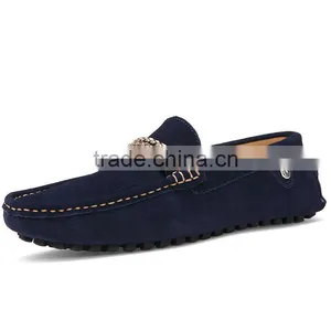 Swede Leather Casual Shoes Fashion for Male Have Sample, High Quality Genuine Leather Peas Shoes Casual for Men thumbnail-2