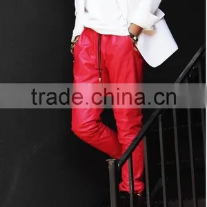 Red Mens Jogging SweatPants Lambskin thumbnail-1