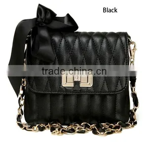 Newest Design Mini Bowknot Candy Color PU Women's Shoulder Bags Rhombus Chain Cross-body Bag 17668 thumbnail-1
