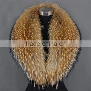 Myfur Red Color Customized Raccoon Fur Trim Hood Collar For Winter Coat thumbnail-2