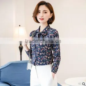 New Models Blouses Fashion Elegant Office Blouse Work Wear Loose Printed Women Formal Tops and Blouses thumbnail-4