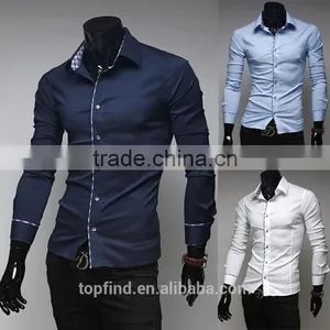 2016 Popular Slim Fit Solid Color Long Sleeve High Quality Polo Shirt for Men thumbnail-1