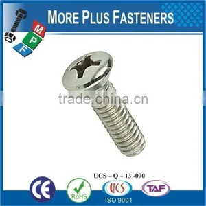 Made in Taiwan Stainless Steel Cross Raised Countersunk Head Machine Screw DIN 966 Carbon Steel thumbnail-5
