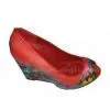 PU Material Female Autumn Red Peep Toe Wedge Sandals With 10.5cm Heels thumbnail-1