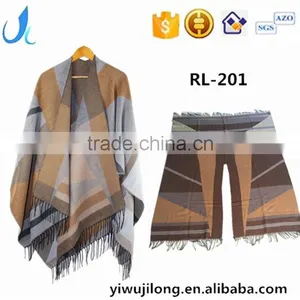Women Winter Tartan Soft Cashmere Feeling Oversized Plaid Tartan Blanket Scarf thumbnail-1