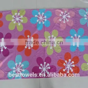 China Supplier Wholesale Cotton Flower Custom Printed Beach Towel thumbnail-5