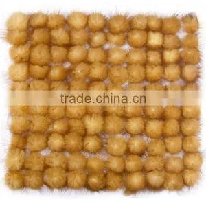 2014 Top Quality Yellow Mink Fur Ball for Garment Accessory,Dress Accessory,Shoe Accessory thumbnail-1