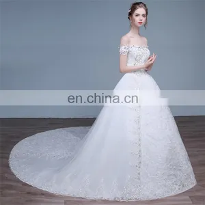 HS1626 2017 Long Train Puffy Bridal Ball Gown Sequined Embroidery Crystal Wedding Dress From China thumbnail-2