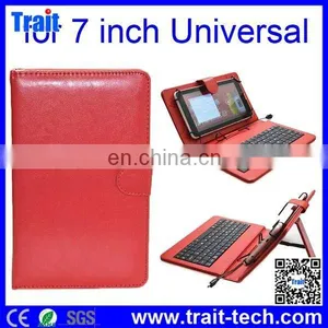 7 Inch Tablet PC Crystal Texture PU Leather Keyboard Case With Holder and Micro USB Cable,7 Inch Keyboard Case for Android Table thumbnail-2