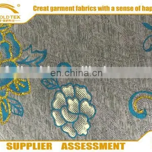 Fdy Fiber Knit Fabric 95% Polyester Fabric With FOIL For Garment thumbnail-1