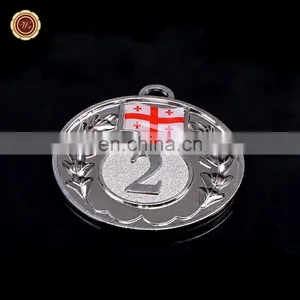 WR Quality Metal Custom Awards Medal Wholesale Silver Plated Medal With Free Ribbon thumbnail-1