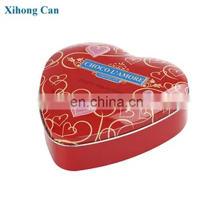 Vintage Heart Shape Tin Box, Perfect For Chocolate Decor , Cookie Tin Heart Shape for Girlfriend Gift thumbnail-1