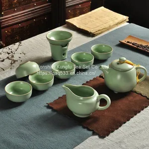 A Complete Set of Household Ceramic Kung Fu Tea Sets thumbnail-1