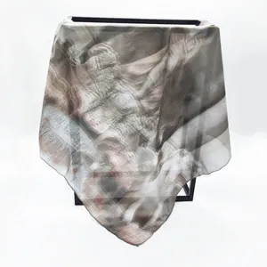 Hangzhou Hand Rolled Custom Digital Print 100% Satin Silk Scarf thumbnail-1