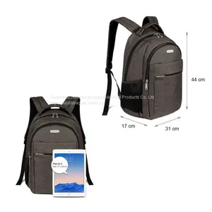 Advocator Laptop Backpacks With Pink Fluffy Ipad Interlayer Women Men Water-Resistant Pure Color Sturdy Business Commercial Official Shoulders Bags Rucksacks Daypacks Knapsacks for 15 Inch Computer - Dark Grey thumbnail-1