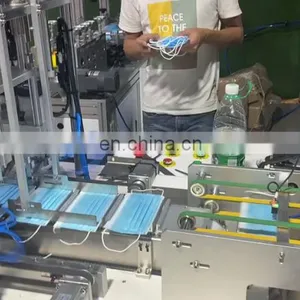 High Speed Fully Automatic Four Point Full Servo Automatic Earloop Welding Machine With Feeder for Nonwoven Masks thumbnail-1