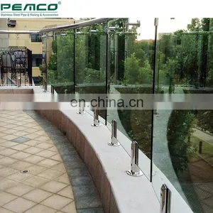 Exterior Deck Swimming Pool 10 12Mm Glass Fence Stainless Steel Glass Railing Designs thumbnail-4