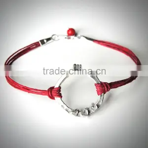 Newest Cotton Cord Bracelet,Wishbone Charm Woven Bracelet,bracelet Waxed Cotton Cord Bracelet thumbnail-3