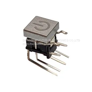 SPST Red LED 90 Deg Metallic Silver Round Cap Illuminated Tact Switch thumbnail-4