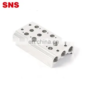 SNS Manifold Series Air Pneumatic Aluminum Alloy Solenoid Valve Base Manifold Block thumbnail-3