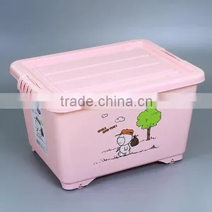 Multi Function Pink Home Large Plastic Storage Container Storage Box With Wheels thumbnail-4