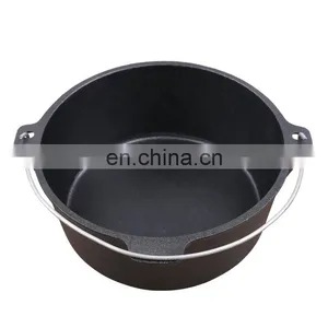 Spot Cast Iron Stew Japanese Soup Outdoor Picnic Boiled Water Hanging Stew Roast Chicken Pig Iron Dutch Hot Pot thumbnail-5