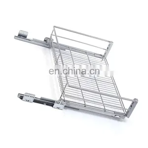 Kitchen OEM Steel Stainless Surface Technical Flat Support Pull Basket thumbnail-2