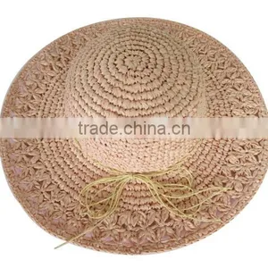 China Hot Sale Elegant Ladies Fashion Straw Wholesale Straw Floppy Hats thumbnail-1