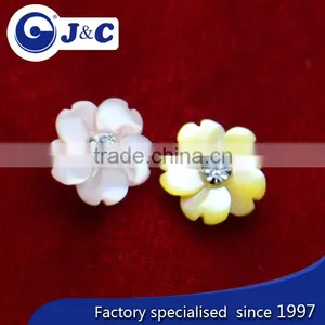 Carved Customized Natural Flower Sea Shell Stud,mother of Pearl Earring thumbnail-2