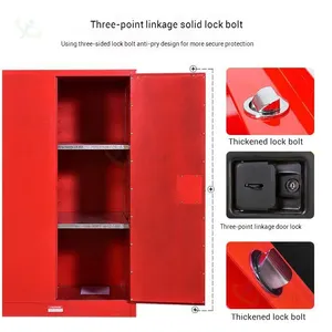 45 Gallon Yellow Safety Cabinet for Fuel Storage With Adjustable Dividers and Solid Lock Bolt for Gas Stations and Fleet Maintenance Hubs thumbnail-2