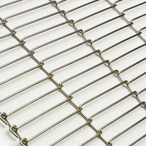 Stainless Steel Ladder Conveyor Belt Chain Link Edge/S Edge Heat Resistant Woven Mesh for Bending/Welding/Cutting thumbnail-1