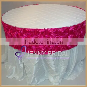 TR003G Luxury Satin Rosette Round Table Skirting Designs for Wedding thumbnail-2