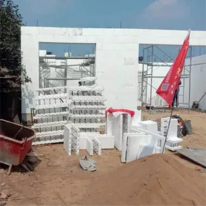 Build Blocks ICFs Forms Wall Construction ICFs Wall Blocks Fireproof Heat-Insulating ICF EPS Foam Module Block for Building thumbnail-5