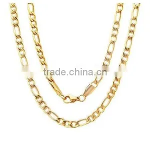 Dubai New Gold Chain Design For Men Stainless Steel Gold Plated Link Chain Necklace thumbnail-1