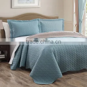 3Pcs Solid Microfiber Bedspread Set thumbnail-3