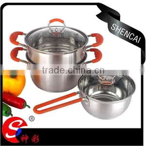 18/8 Stainless Steel Cookware Set With Silicone Handle thumbnail-1