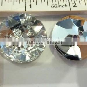 CLEAR COLOR BUTTONS IN ACRYLIC STONE WITH SILVER PLATED BACKING, 27MM SA-2985 thumbnail-1
