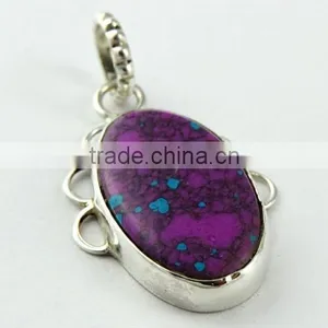 Fabulous Copper Turquoise Pendants, 925 Sterling Silver Jewellery, Silver Jewellery thumbnail-1