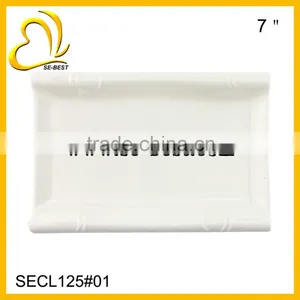 7" MELAMINE SERVING TRAY; PURE WHITE NICE PLATE thumbnail-1