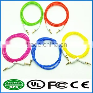 AUX Cable Fluorescent Multicolor Audio I/O Wire Stereo Panel Mount Cable for PC, Car Audio, Audio Equipment thumbnail-1